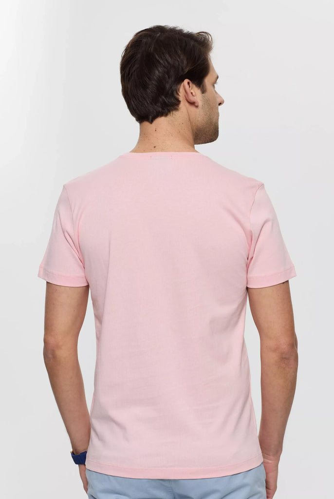 Marco Frank - Léo: T-shirt à Logo Drapeau Brodé - Rose