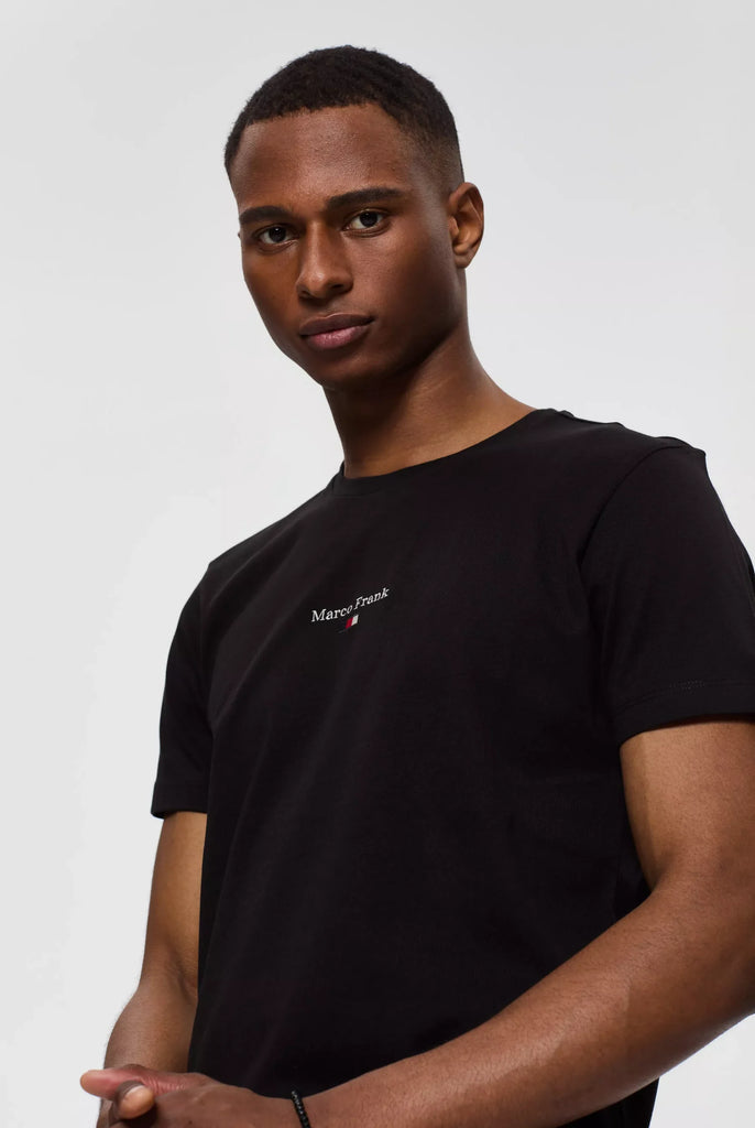 Marco Frank - Léo: T-shirt à Logo Drapeau Brodé - Noir