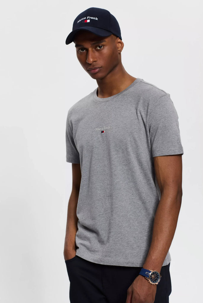 Marco Frank - Léo: T-shirt à Logo Drapeau Brodé - Gris