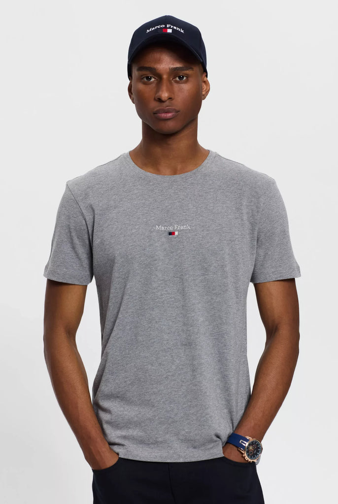 Marco Frank - Léo: T-shirt à Logo Drapeau Brodé - Gris
