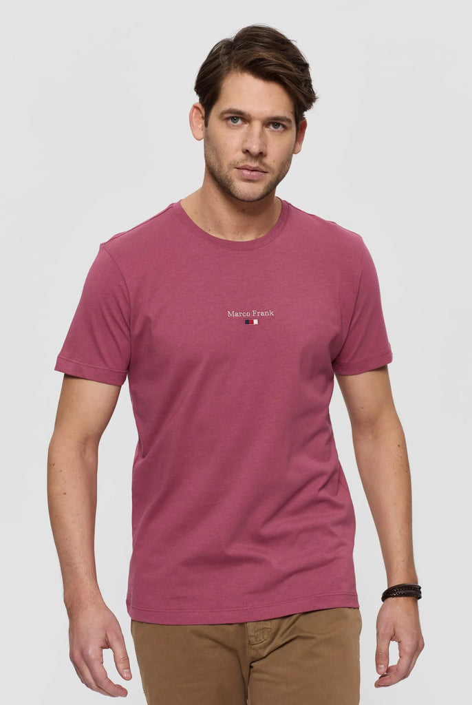 Marco Frank - Léo: T-shirt à Logo Drapeau Brodé - Rose