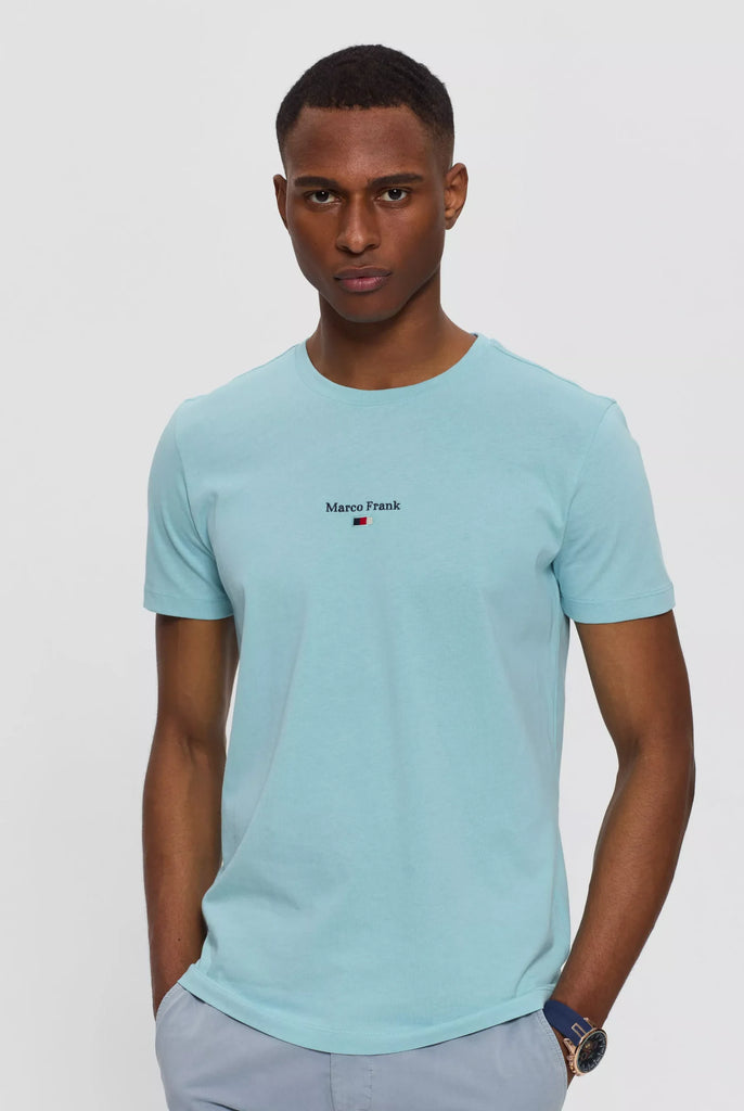 Marco Frank - Léo: T-shirt à Logo Drapeau Brodé - Bleu