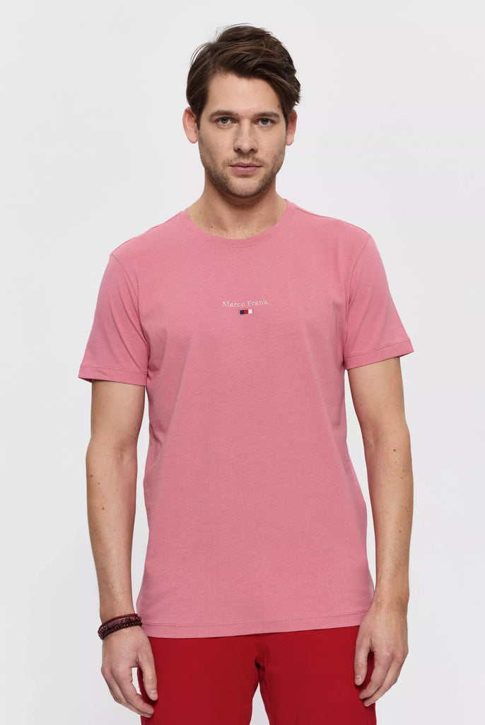 Marco Frank - Léo: T-shirt à Logo Drapeau Brodé - Rose