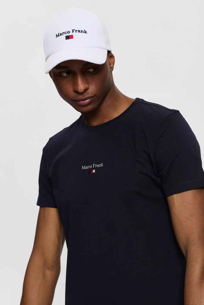 Marco Frank - Léo: T-shirt à Logo Drapeau Brodé - Bleu Marine