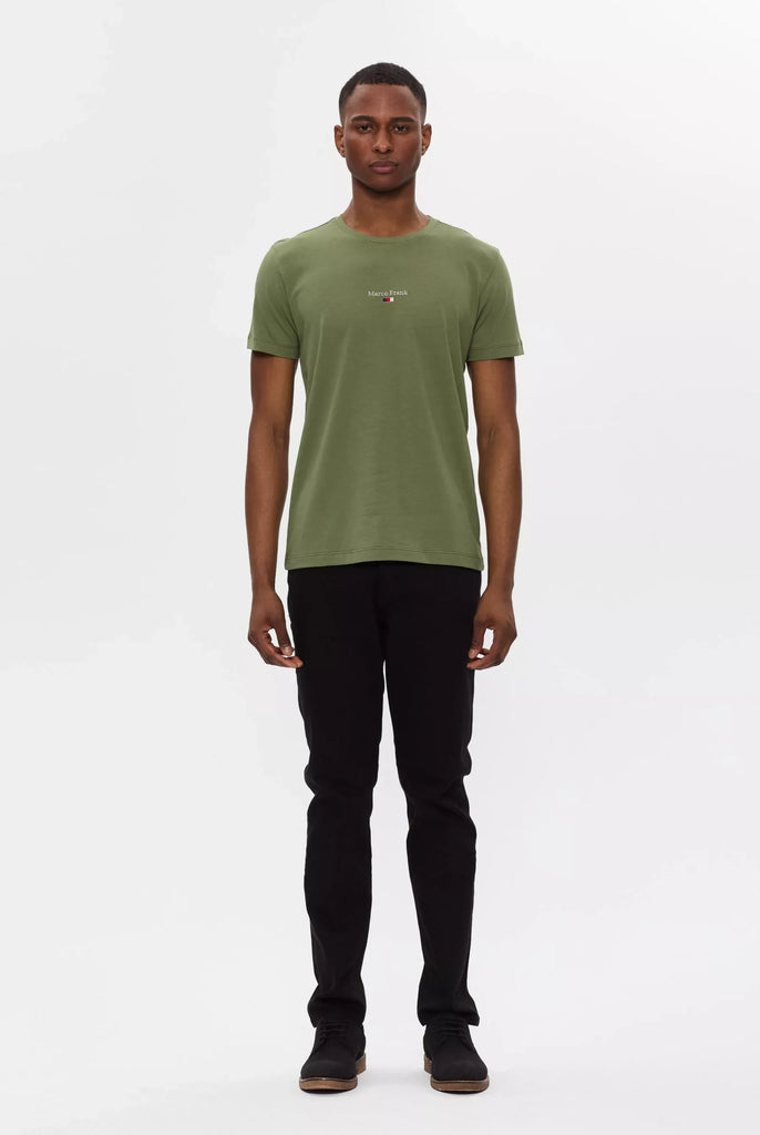 Marco Frank - Léo: T-shirt à Logo Drapeau Brodé - Kaki