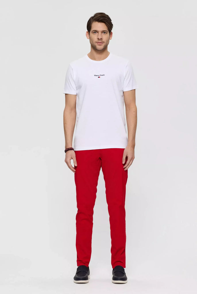 Marco Frank - Léo: T-shirt à Logo Drapeau Brodé - Blanc