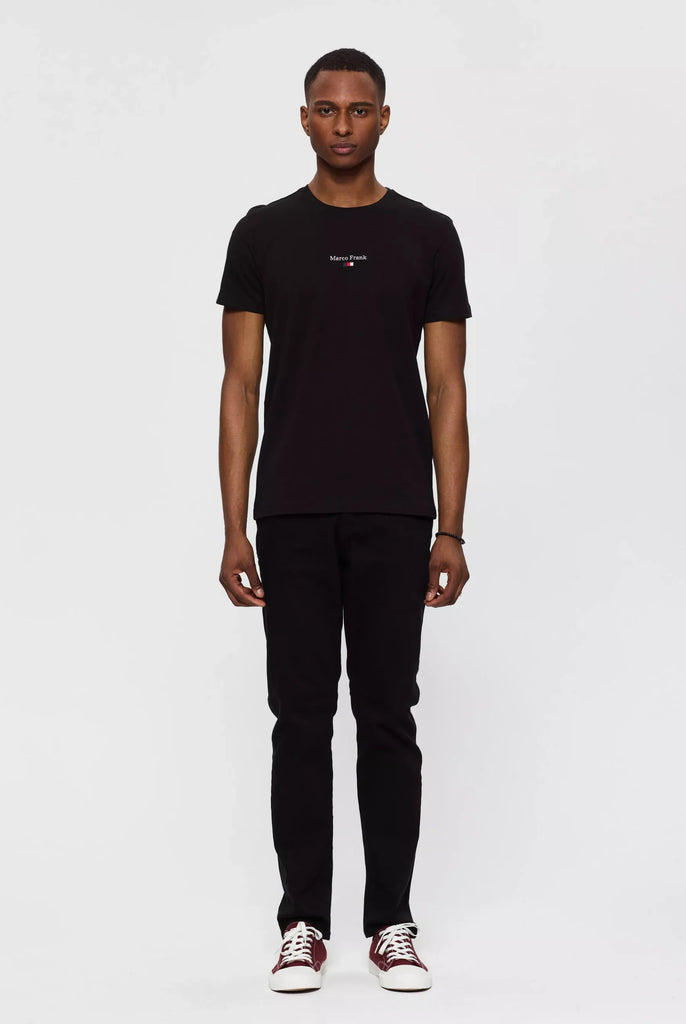 Marco Frank - Léo: T-shirt à Logo Drapeau Brodé - Noir