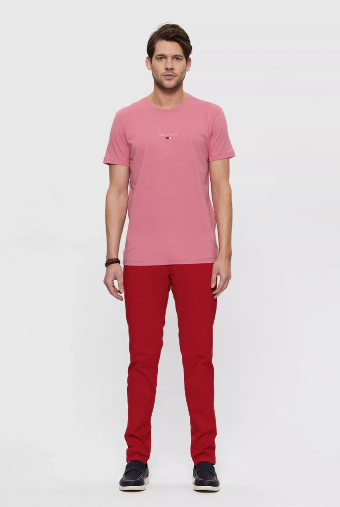 Marco Frank - Léo: T-shirt à Logo Drapeau Brodé - Rose