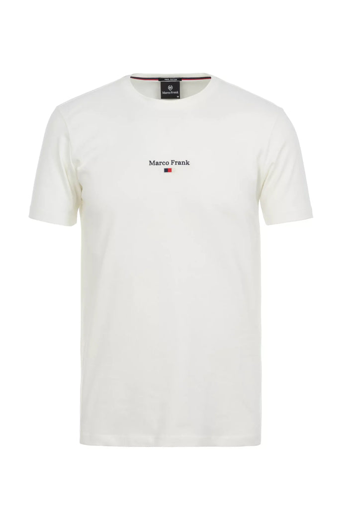 Marco Frank - Léo: T-shirt à Logo Drapeau Brodé - Ecru