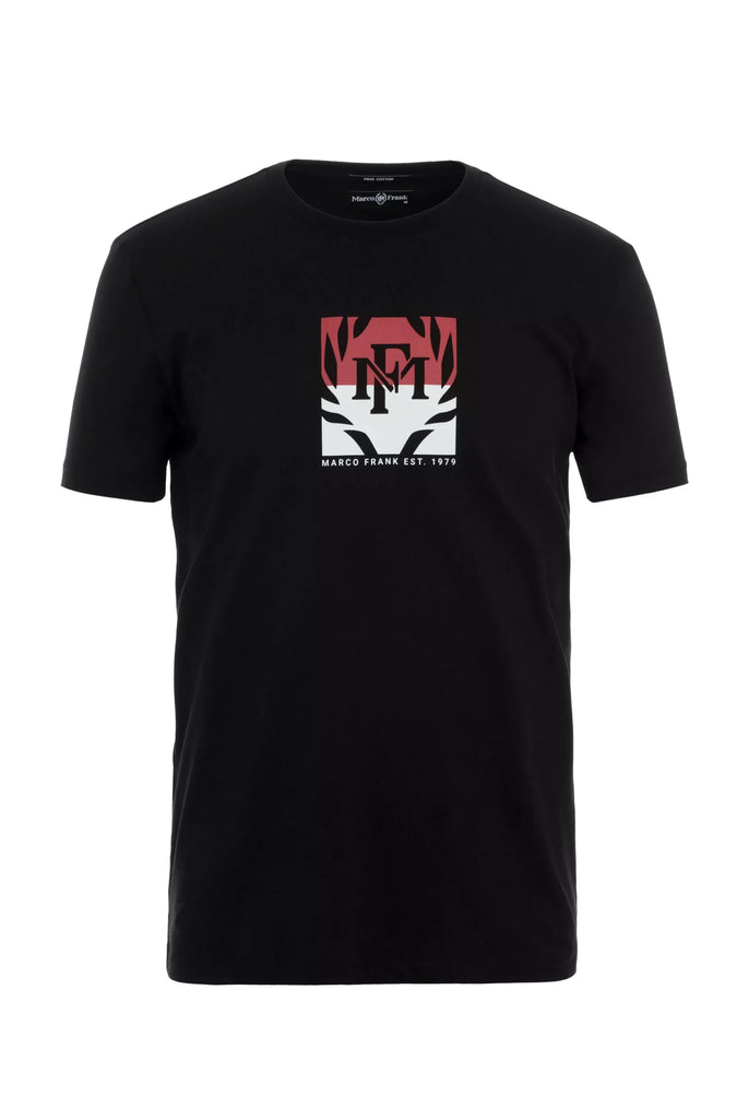 Marco Frank - Liam: T-shirt Avec Logo Bicolore Imprimé - Noir