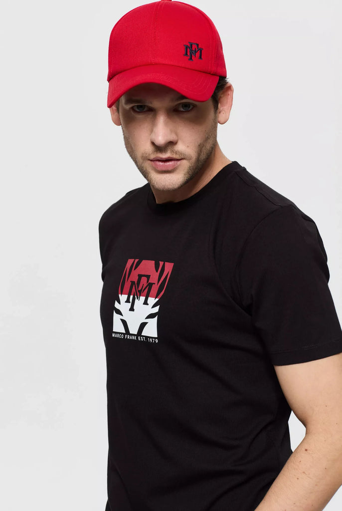 Marco Frank - Liam: T-shirt Avec Logo Bicolore Imprimé - Noir