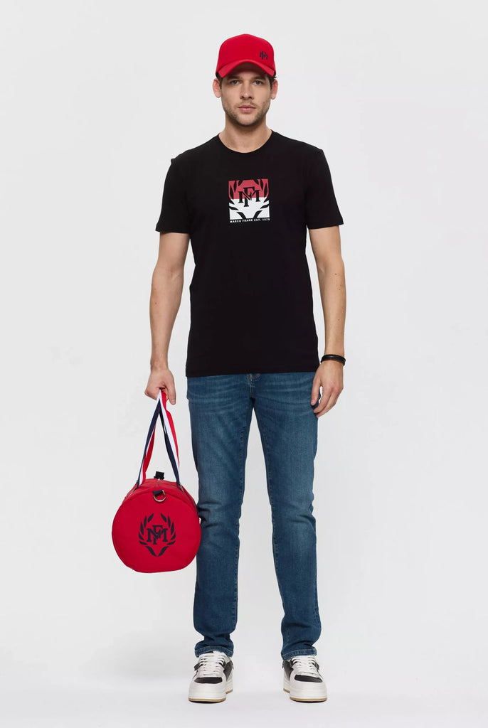 Marco Frank - Liam: T-shirt Avec Logo Bicolore Imprimé - Noir