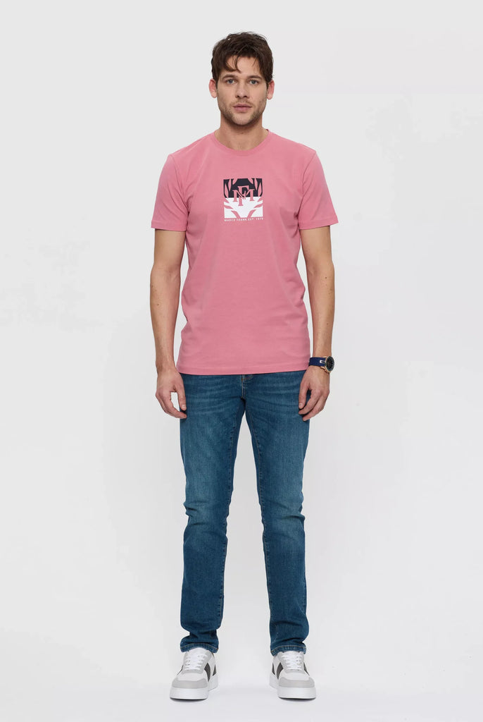 Marco Frank - Liam: T-shirt Avec Logo Bicolore Imprimé - Rose