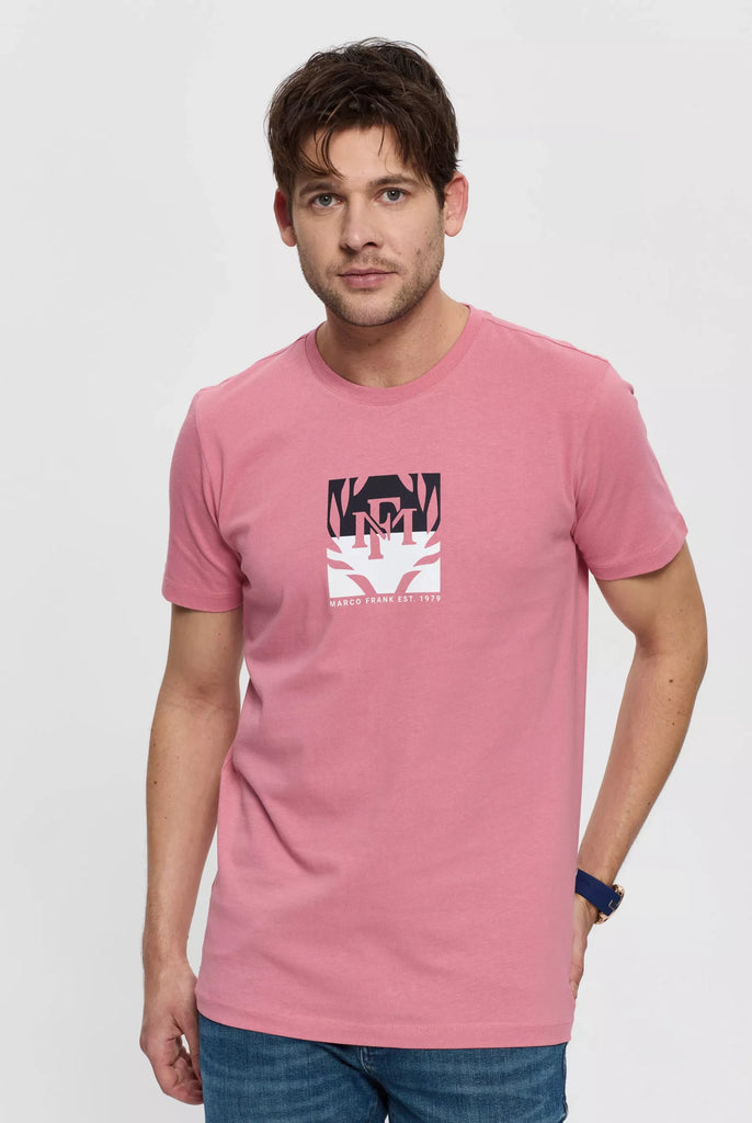 Marco Frank - Liam: T-shirt Avec Logo Bicolore Imprimé - Rose