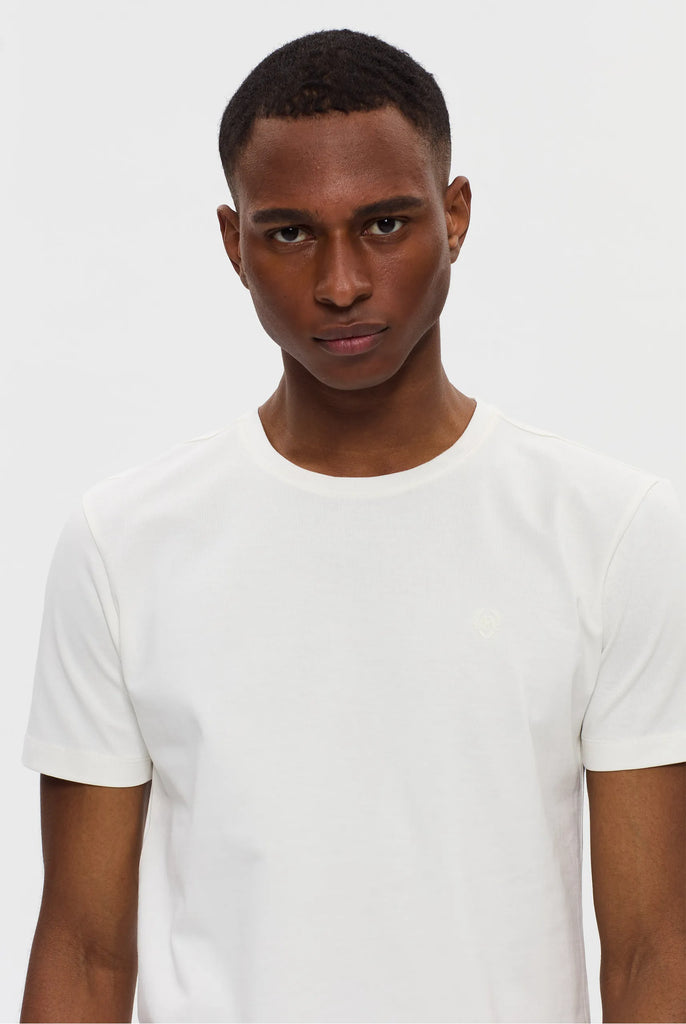 Marco Frank - Marceau: T-shirt Avec Écusson Logo en Silicone Ton Sur Ton - Blanc