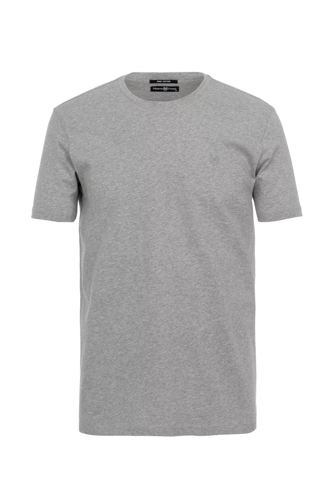 Marco Frank - Marceau: T-shirt Avec Écusson Logo en Silicone Ton Sur Ton - Gris