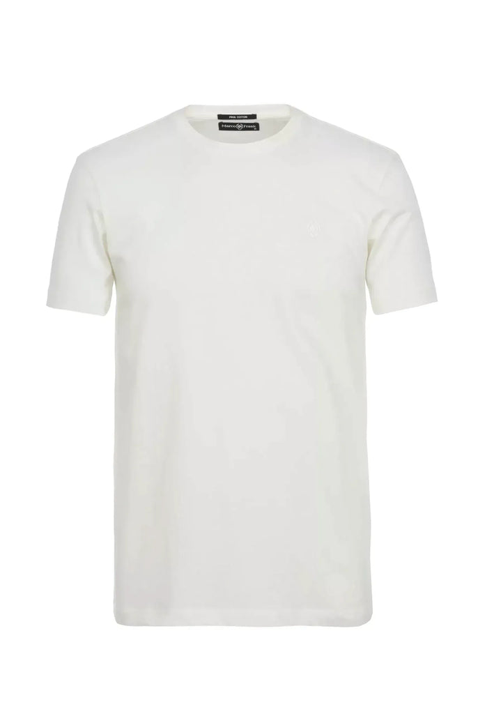 Marco Frank - Marceau: T-shirt Avec Écusson Logo en Silicone Ton Sur Ton - Blanc