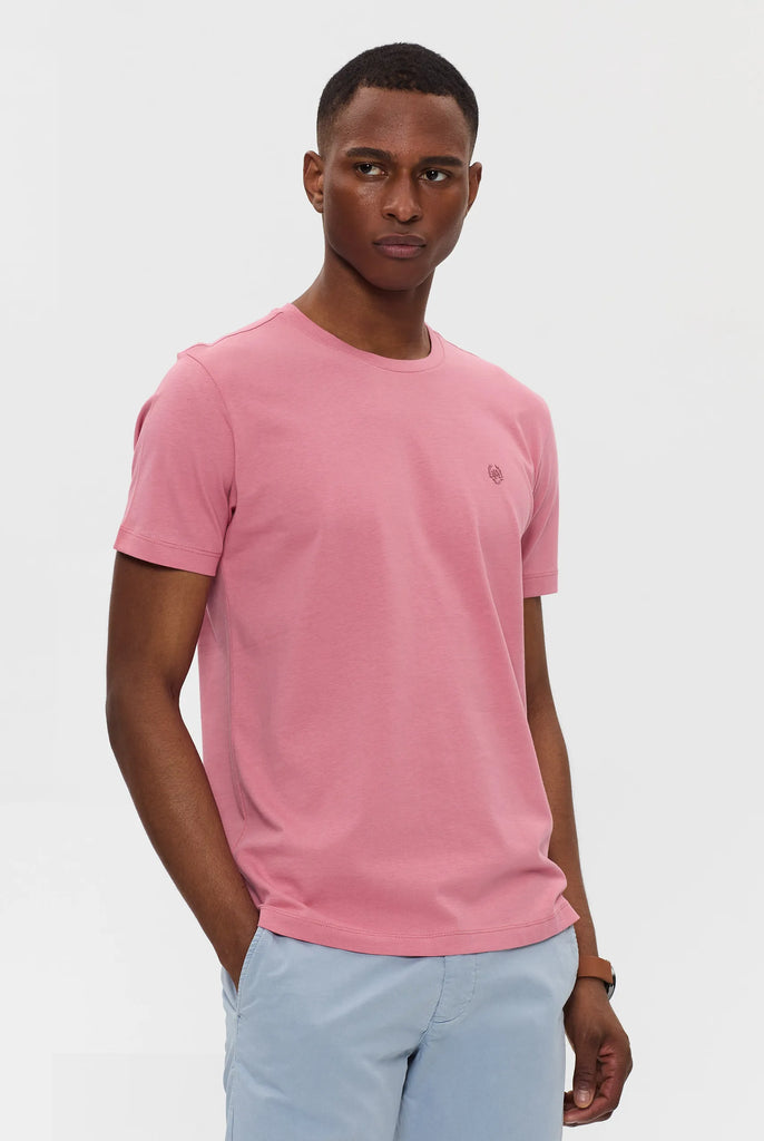 Marco Frank - Marceau: T-shirt Avec Écusson Logo en Silicone Ton Sur Ton - Rose