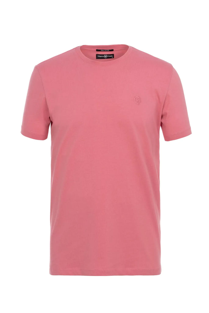 Marco Frank - Marceau: T-shirt Avec Écusson Logo en Silicone Ton Sur Ton - Rose