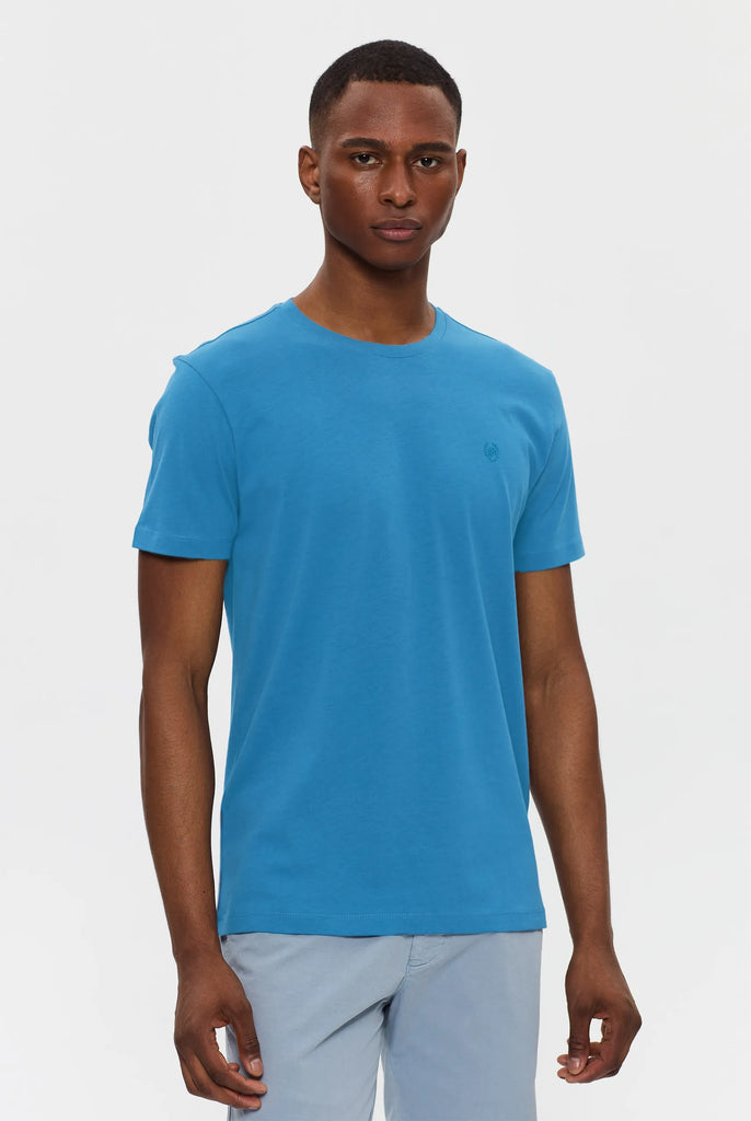 Marco Frank - Marceau: T-shirt Avec Écusson Logo en Silicone Ton Sur Ton - Bleu Royal