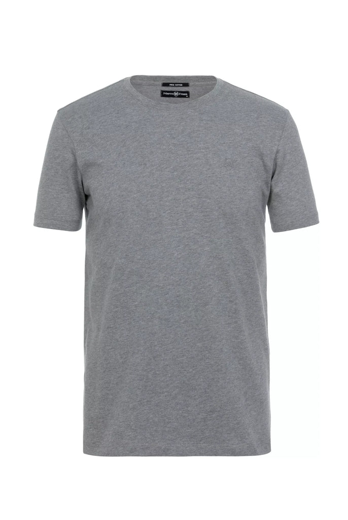 Marco Frank - Marceau: T-shirt Avec Écusson Logo en Silicone Ton Sur Ton - Gris