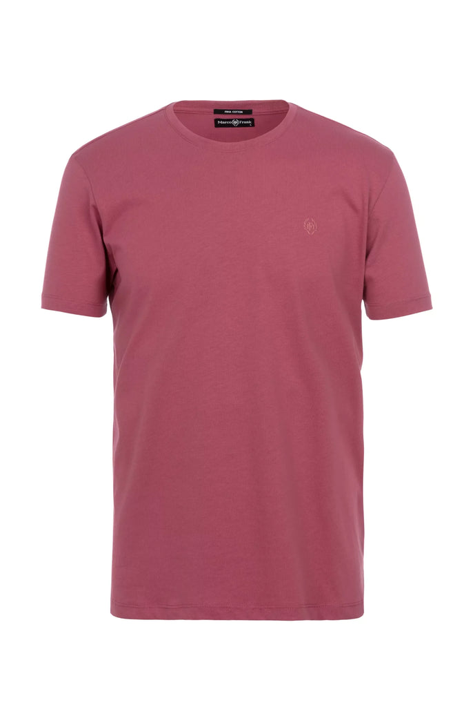 Marco Frank - Marceau: T-shirt Avec Écusson Logo en Silicone Ton Sur Ton - Rose