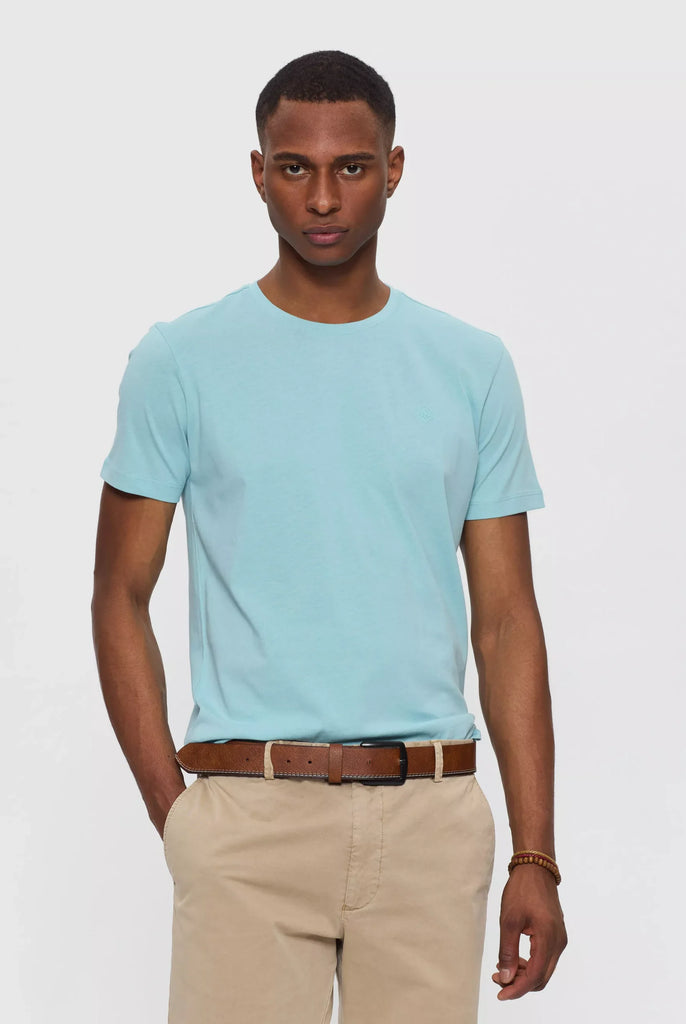 Marco Frank - Marceau: T-shirt Avec Écusson Logo en Silicone Ton Sur Ton - Bleu