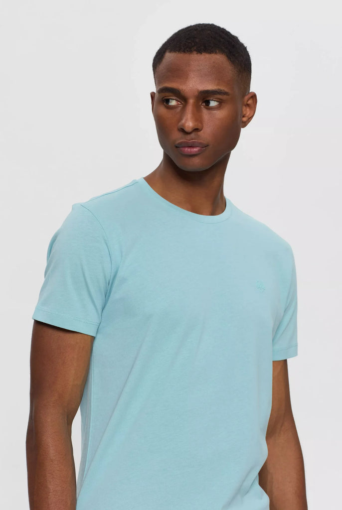 Marco Frank - Marceau: T-shirt Avec Écusson Logo en Silicone Ton Sur Ton - Bleu