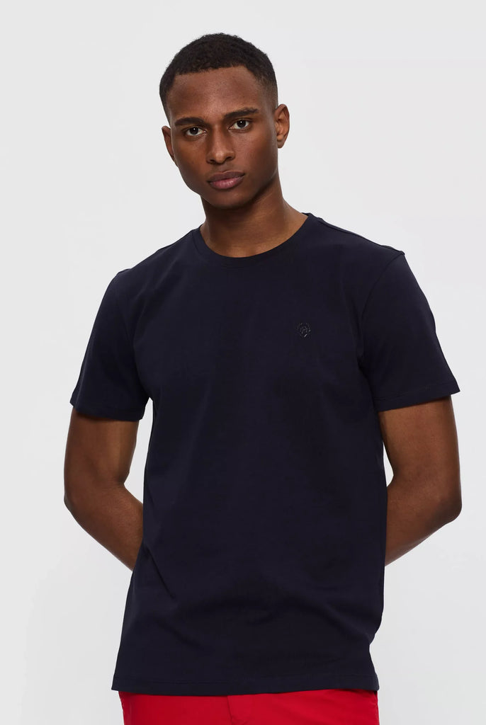 Marco Frank - Marceau: T-shirt Avec Écusson Logo en Silicone Ton Sur Ton - Bleu Marine