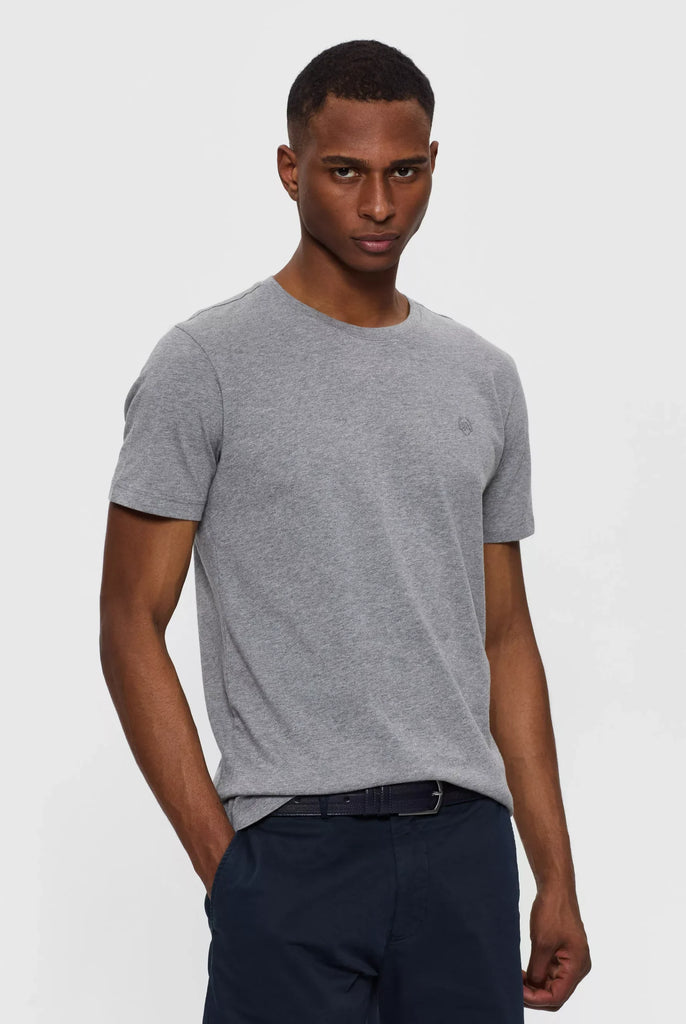 Marco Frank - Marceau: T-shirt Avec Écusson Logo en Silicone Ton Sur Ton - Gris