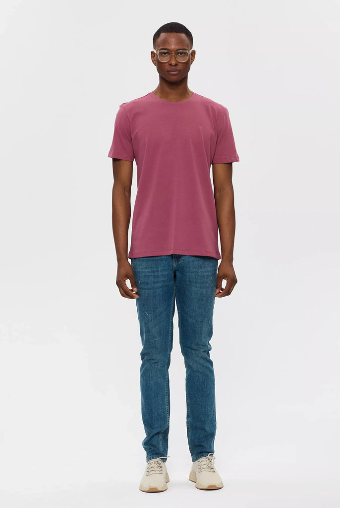 Marco Frank - Marceau: T-shirt Avec Écusson Logo en Silicone Ton Sur Ton - Rose