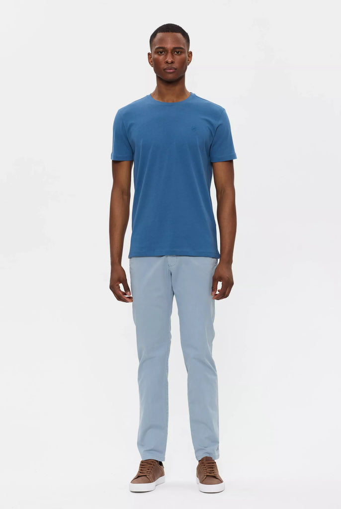 Marco Frank - Marceau: T-shirt Avec Écusson Logo en Silicone Ton Sur Ton - Indigo