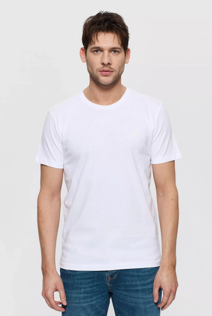 Marco Frank - Marceau: T-shirt Avec Écusson Logo en Silicone Ton Sur Ton - Blanc