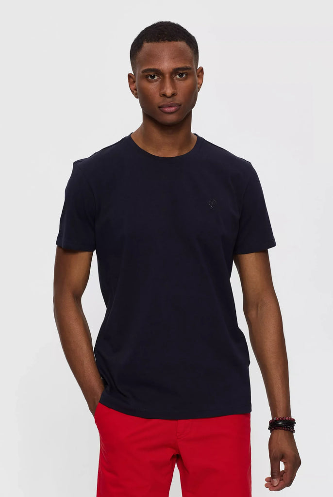 Marco Frank - Marceau: T-shirt Avec Écusson Logo en Silicone Ton Sur Ton - Bleu Marine