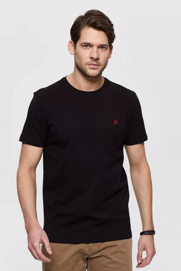 Philippe: T-shirt Avec Monogramme Brodé Logo MF - Marco Frank
