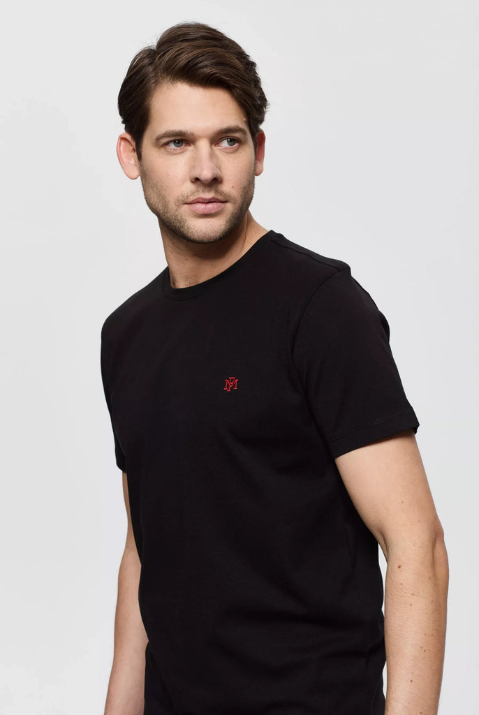 Philippe: T-shirt Avec Monogramme Brodé Logo MF - Marco Frank