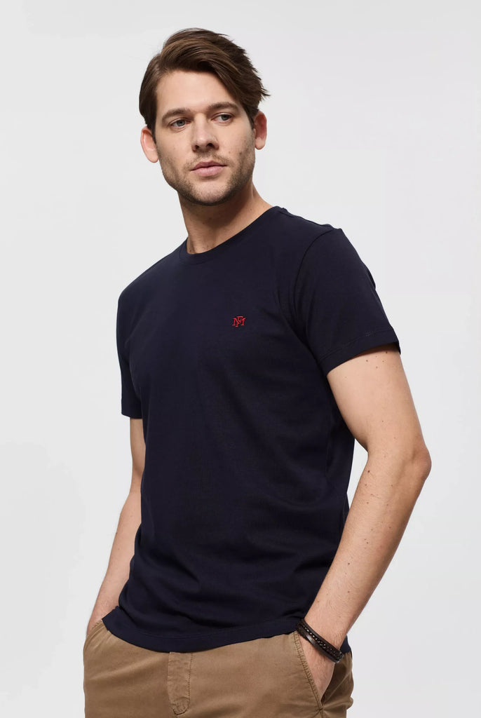 Philippe: T-shirt Avec Monogramme Brodé Logo MF - Marco Frank