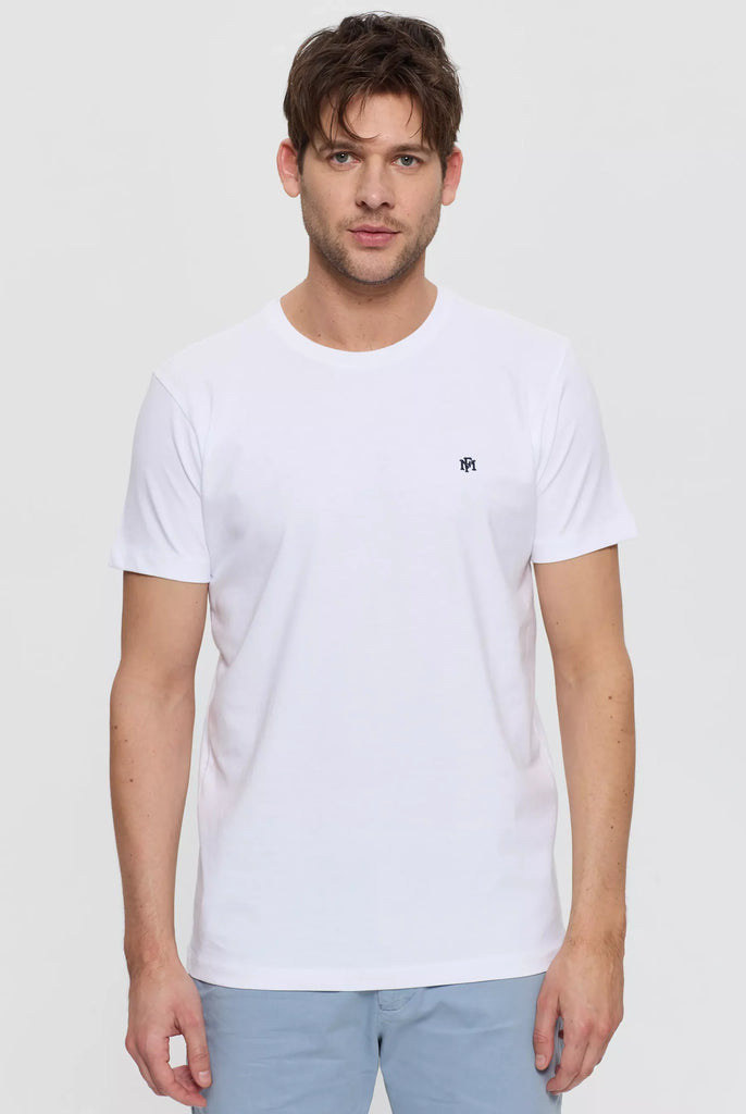 Philippe: T-shirt Avec Monogramme Brodé Logo MF - Marco Frank