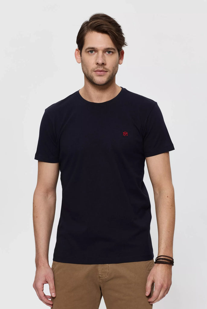 Philippe: T-shirt Avec Monogramme Brodé Logo MF - Marco Frank