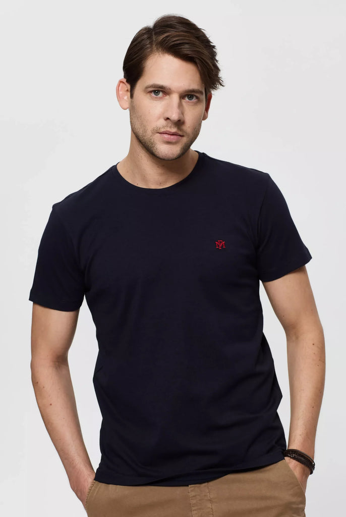 Philippe: T-shirt Avec Monogramme Brodé Logo MF - Marco Frank