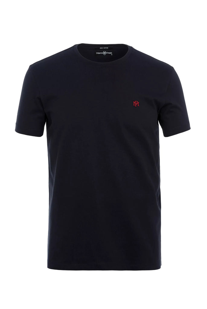 Philippe: T-shirt Avec Monogramme Brodé Logo MF - Marco Frank