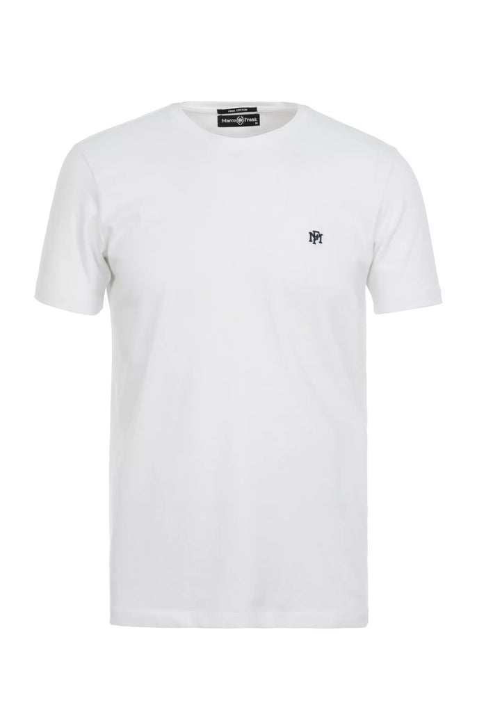 Philippe: T-shirt Avec Monogramme Brodé Logo MF - Marco Frank