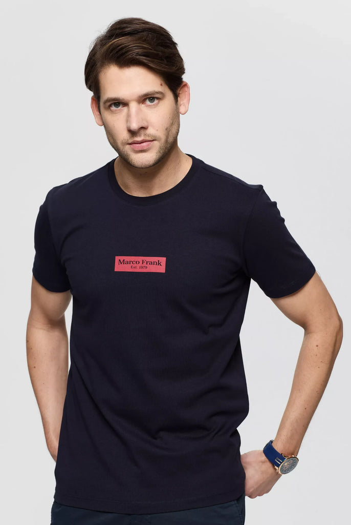 Travis: T-shirt Avec Imprimé Logo Rectangle - Marco Frank