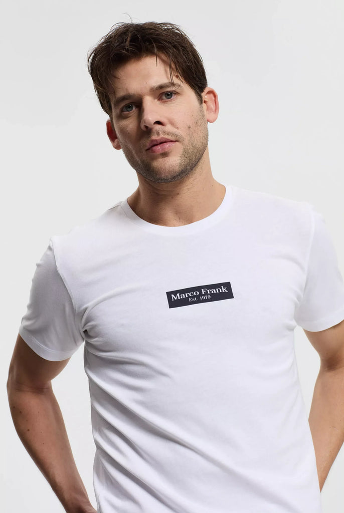 Travis: T-shirt Avec Imprimé Logo Rectangle - Marco Frank