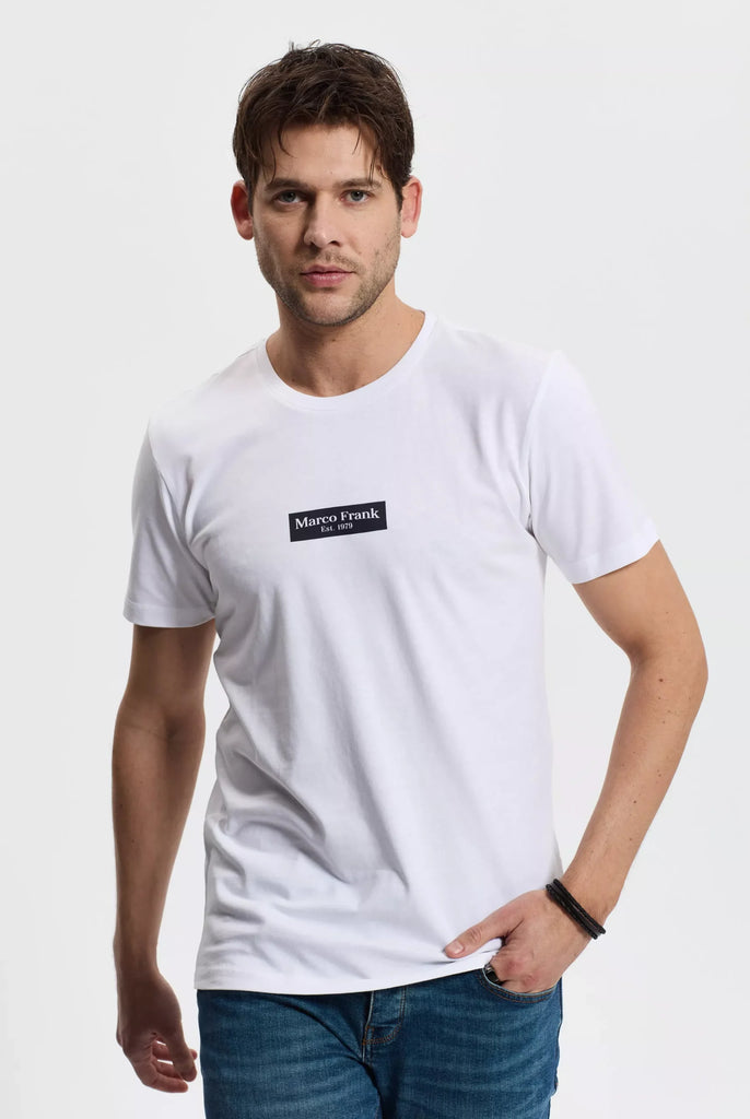 Travis: T-shirt Avec Imprimé Logo Rectangle - Marco Frank