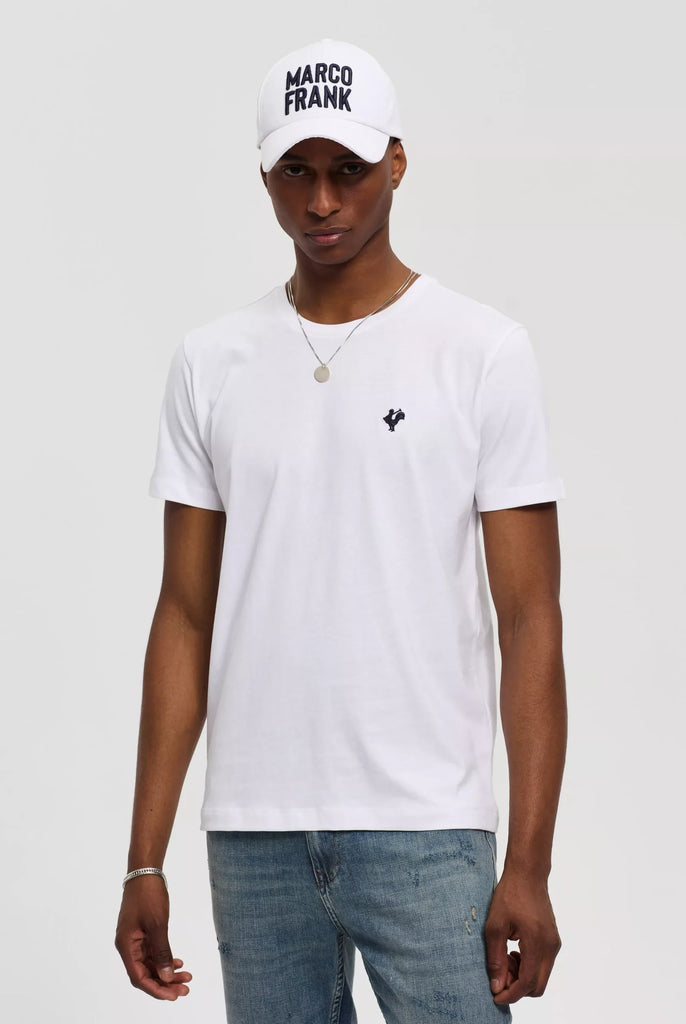 Vincent: T-Shirt Avec Logo de Coq Emblématique Brodé - Marco Frank